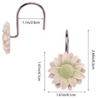 Decorative Shower Curtain Hooks 12pcs Resin Daisy Flower Curtain Hooks Shower   