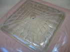 Vtg Art Deco Glass Ceiling Lamp Shade Starburst Hobnail Pink Clear 11-1 4 Square