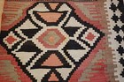 Old antique Caucasian Panel Kilim Rug Rare Size 2 7 x8 10  Natural Vegetable Dye