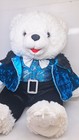Dan Dee 2016 Snowflake 20    White Teddy Bear With Blue Jacket Christmas