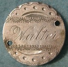 1876 Seated Liberty Silver Dime Love Token Engraved Walter   Coin  630