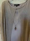 Glamour Women   s 2-piece Evening Dress Set     Shimmer Overlay   Pendant Necklace