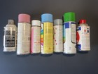 Vintage Paper Label Spray Paint Lot Of 7 Cans  1960s - 1980s  Tempo  Plastikote