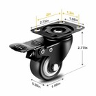 4pcs 2  Swivel Caster Wheels Rubber Base Top Plate Bearing Heavy Duty With Brake