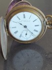 N  Robert Hunter Case  Gold Filled Ornate Dial Pocket Watch Runs F144