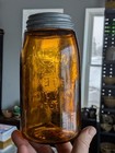    awesome    Quart Amber Hero 1858 Mason Fruit Jar
