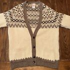 Vintage St Michael Cardigan Pure New Wool Mens Size 40 Large Fair Isle U k 