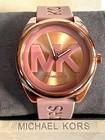 Michael Kors Mk7139 Janelle Rose Gold-tone pink Mk Logo Dial Watch Bnwt  250
