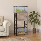 10 Gallon Aquarium Stand  Fish Tank Stand With Cabinet Storage  Greige   Black