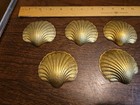 Lot Of 5 Fancy Sea Shells France Vintage 60s Brass Stampings Findings Jewelry 