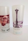 Vintage Mcm 1962 Seattle Worlds Fair Set Of 5 Highball Frosted Tumbler Glasses