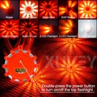 3x Led Road Flares Emergency Disc Safety Light Flashing Warning Roadside Beacon