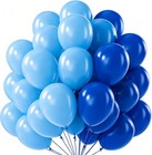 45 Pack 12 Inch Latex Balloons With Ribbons  Blue Balloons For Birthday  Party