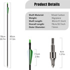 12pcs 30  Fiberglass Arrows Od 8mm Spine 500 Removable Arrows For Recurve Bows