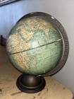 Vintage Crams Terrestrial World Globe Art Deco Style 9    Metal Base Stand