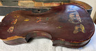 1889 German M  Soper Violin Animal Decals coffin Case With Bow  Need Restoration