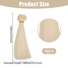 6pcs Blonde Doll Wig Hair 15cm Straight Hair Wigs Dolls Soft Flexible Thick Synt