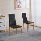 Chair Set Of 4 - Golden Legs   Black Seat  Metal Dining Chairs  Comfortable