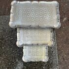New  3 Italian Florentine Hollywood Regency Silver Wooden Nesting Tables Italy
