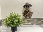 Hand Painted Skeleton Smoking Cigar Wall Mount Gothic Skull Bust Dark Wall Art
