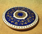Antique Victorian Art Nouveau Enamel Metal Button