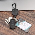 Heavy Duty Retractable Id Badge Holder Carabiner Badge Reel Keychain For Work