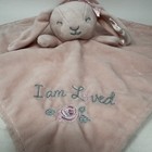 Baby Starters Pink Bunny Rabbit Lovey Security Baby Blanket I Am Loved 13  Satin