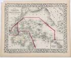 1875  Oceanica - Australia - Hawaii  Map  Original   13x10 5  Pacific Ocean