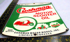 Cushman Oil Can Sign Vintage Porcelain Collectible Scooter Garage Memorabilia
