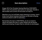 Singer 301 A Tan brown Portable Sewing Machine For Parts Only Runs