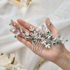Silver Crystal Wedding Hair Comb Rhinestone Leaf Bridal Hairpiece For Women