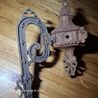 Very Rare Large 1871 Victorian Ornate Cast Iron Wall Mount Oil Lamp Holder 