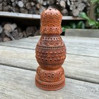 Old Vintage Antique Carved Coquilla Nut Pepper Shake Or Pounce Pot