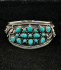 Adjustable Vintage Tibetan Silver Nepalese Cuff Bangle With Turquoise Stone