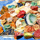 Top 7 Lb Mix Rough Lot Agate Jasper Obsidian Petrified Lapidary Tumble Slabbing