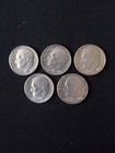 5 Silver Roosevelt Dimes Various Dates  90  Silver Lot Of 5 