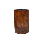 Chinese Bamboo Running Script Calligraphic Brush Pen Holder Art Gb299