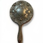 Silver Plated Hand Mirror  Brush   Comb Set Ornate Designed