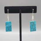 Turquoise Slab Earrings Native American Eb19