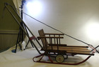 Antique Wood Baby Carriage   Winter Sleigh With Retractable Wheels