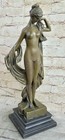 Antique Vintage Style Art Deco Nouveau Spelter Bronze Woman Sculpture Statue Nr