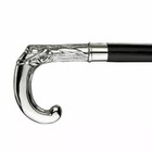 Antique Brass Silver Designer Handle Black Wooden Walking Cane Vintage Stickgift