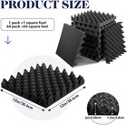 60 Pack 12x12x2 Acoustic Foam Panels Soundproof Wall Ceiling Studio Noise Dampen