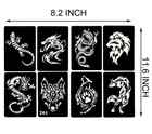 4 Sheets Temporary Tattoo Stencils  32pcs Animal Patterns 4 Count  pack Of 1  