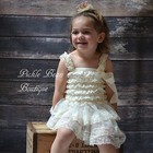 Girls Ivory Lace Dress - Country Flower Girl Dress - Rustic Baby Wedding Dresses