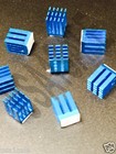Lot 8  Pcs 9x9x12mm Adhesive Aluminum Blue Heatsink For Memory Gpu Chip Ic Ram
