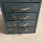 Vintage Wards Master Quality Metal Green 4 Drawer Small Parts Cabinet Tool Box