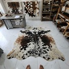 Genuine Tricolor Cowhide Natural Rug Brazilian Hair On Cow Skin Hide Area Rug