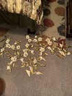 2 X Vtg  Mid Century Syroco Flowers Butterfly Cream Gold Wall Hanging 23   x 37   