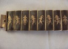 Vintage Antique Sterling Silver 15  Link Bracelet  Siamese Dancers On Black Nice